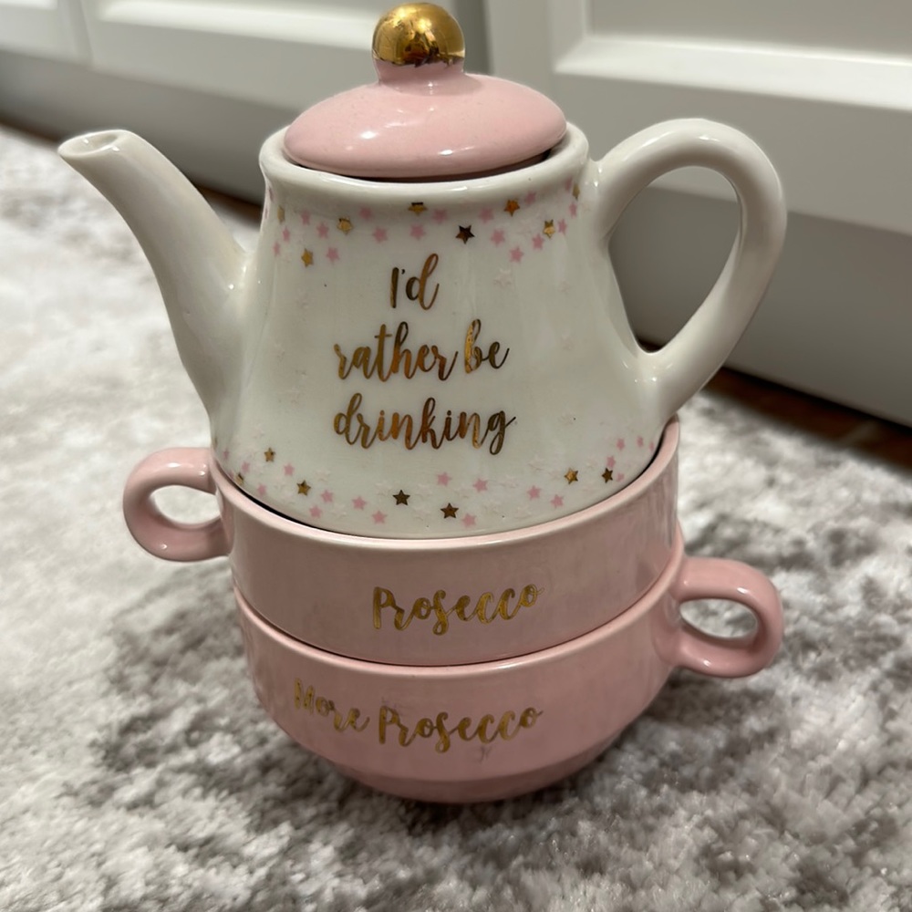 I’d rather be drinking prosecco ceramic mini teapot